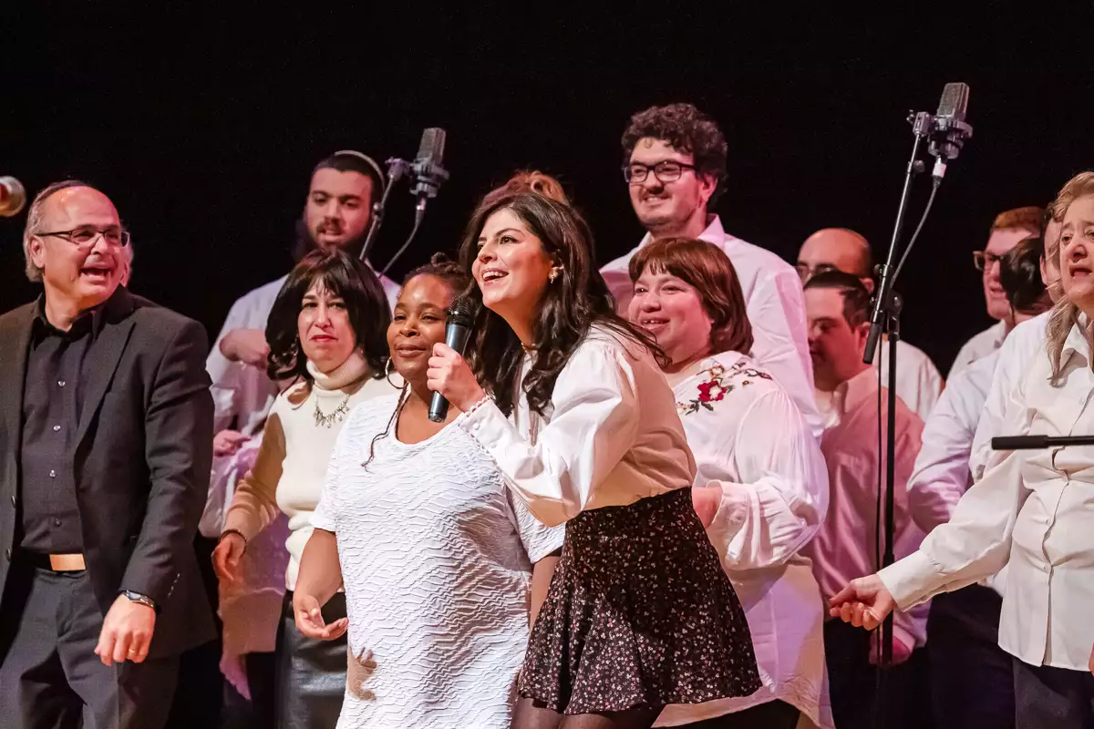 Choir Members Singing in a Concert